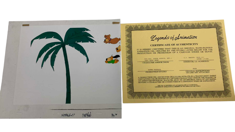 Photo 1 of VINTAGE HANNA BARBERA HAND PAINTED ANIMATION CEL WITH COA YOGI BEAR SHOW 8” X 10”