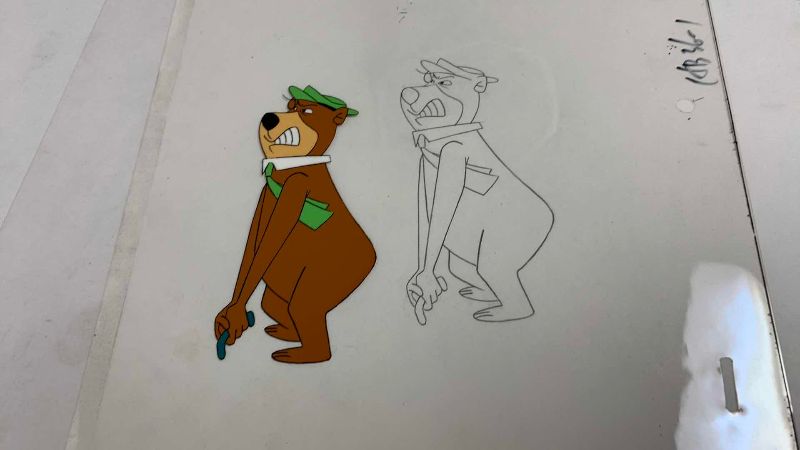Photo 1 of VINTAGE HANNA BARBERA HAND PAINTED ANIMATION CEL WITH COA YOGI BEAR SHOW 8” X 10”