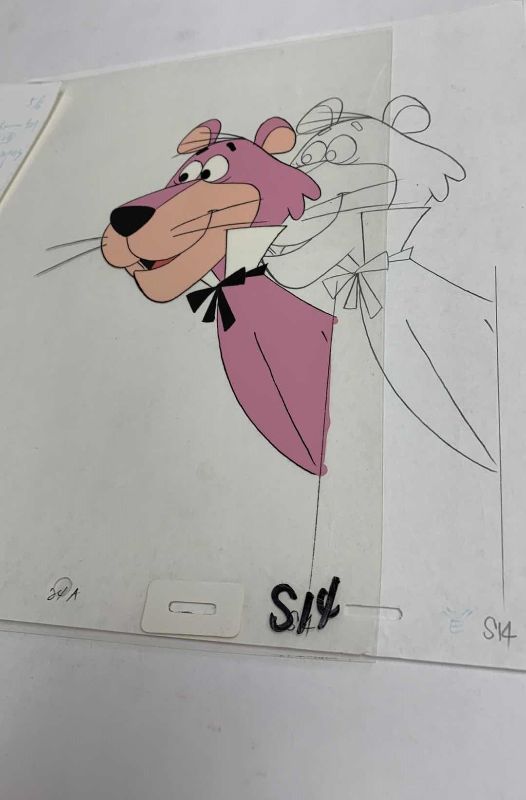 Photo 1 of 2-VINTAGE HANNA BARBERA HAND PAINTED ANIMATION CELS WITH SNAGGLEPUSS 8” X 10”