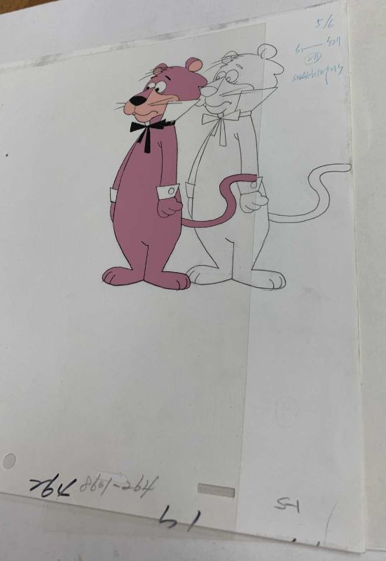 Photo 1 of 2-VINTAGE HANNA BARBERA HAND PAINTED ANIMATION CELS WITH SNAGGLEPUSS 8” X 10”