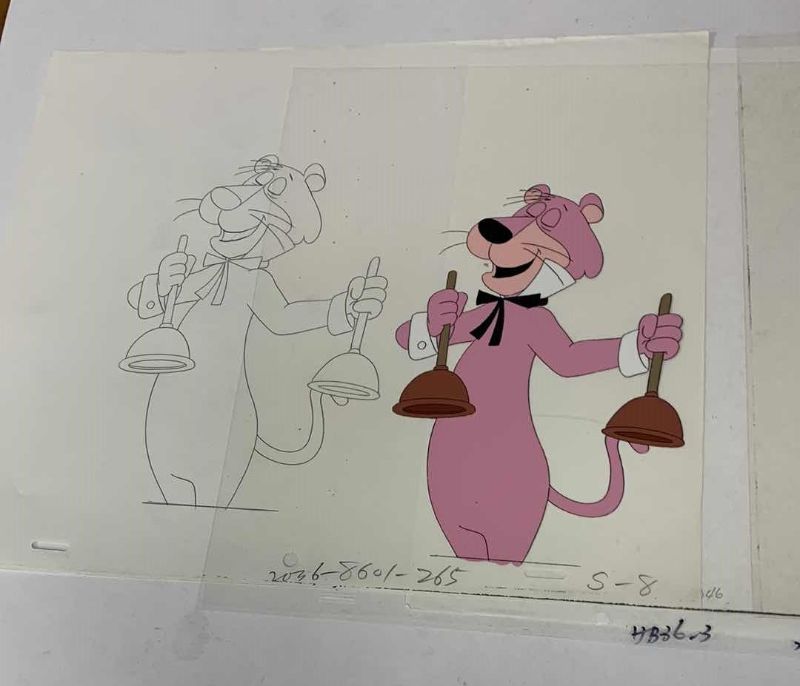 Photo 1 of 2-VINTAGE HANNA BARBERA HAND PAINTED ANIMATION CELS WITH SNAGGLEPUSS 8” X 10”