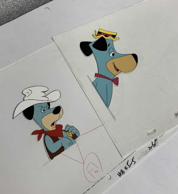 Photo 1 of VINTAGE HANNA BARBERA HAND PAINTED ANIMATION CEL WITH HUCKLEBERRY HOUND 8” X 10”