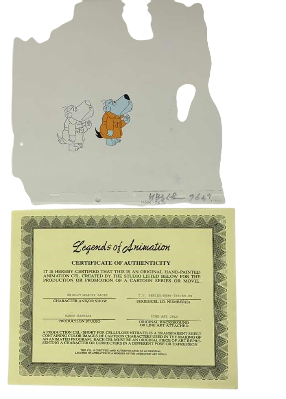 Photo 1 of VINTAGE HANNA BARBERA HAND PAINTED ANIMATION CEL WITH SWIDLEY/WACKY RACES 8” X 10”