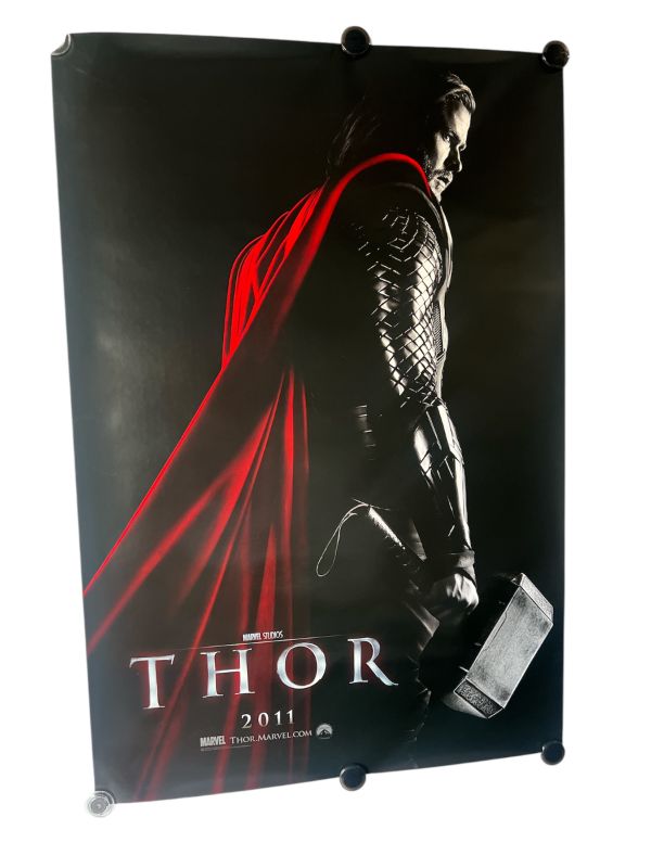 Photo 1 of 15 ASSORTED DISNEY AND MARVEL UNIVERSE MOVIE POSTERS 27”W X 40”H 4 THOR: LOVE AND THUNDER, 4 LOKI: SEASON 2, 2 ETERNALS, 1 X-MEN DARK PHOENIX SPANISH, 3 THE MARVELS, 1 ONCE UPON A DEADPOOL IN CARDBOARD TUBING 27"W X 40'H