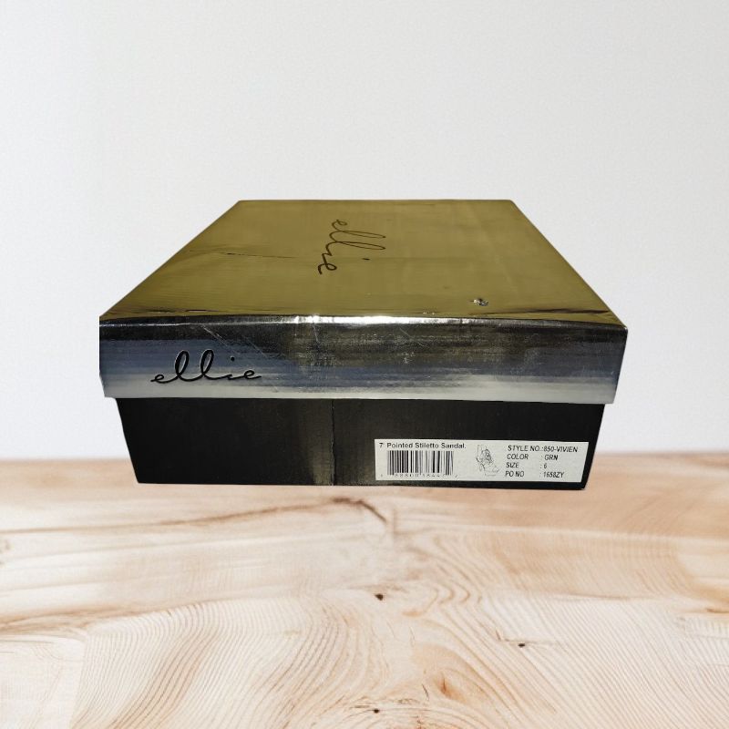 Photo 1 of SIZE 6-"ELLIE" WOMEN'S 7" HEEL VIVIEN-POINTED STILETTO SANDALS, GREEN RAINBOW SHOES.