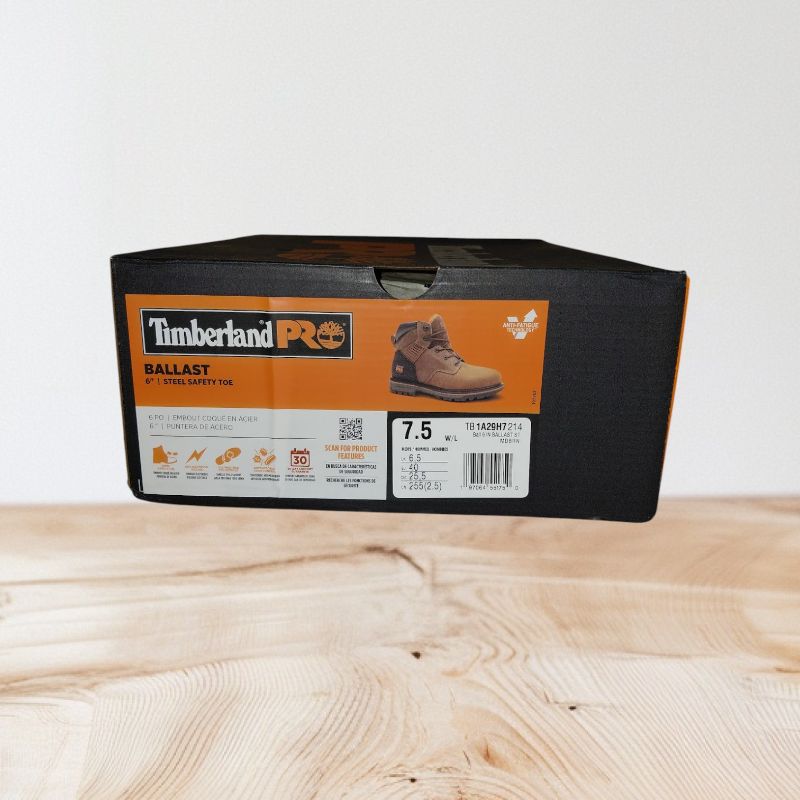 Photo 1 of TIMBERLAND PRO BALLAST 6" STEEL SAFETY TOE SHOES, SIZE 7.5
