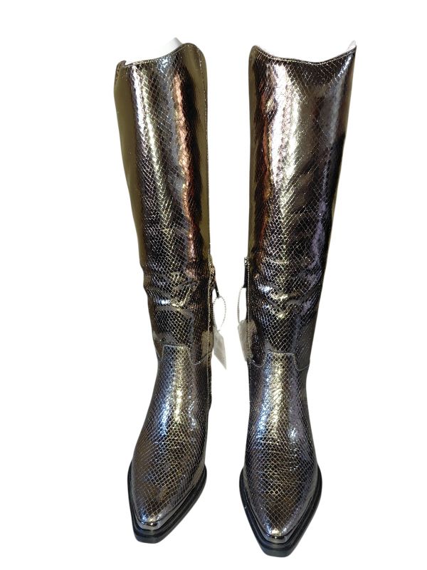 Photo 1 of FRANCO SARTO WESTERN BILLIE KNEE HIGH PEWTER WOMEN'S BOOTS (SIZE 5)