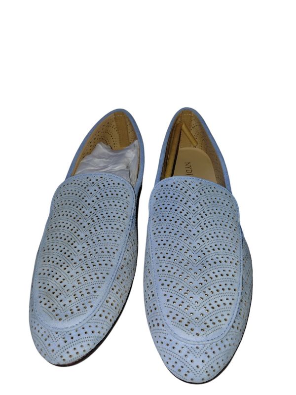 Photo 1 of NYDJ WOMEN'S DENVER 03 SUEDE BLUE BELL PERFORATED SHOES, SIZE 11