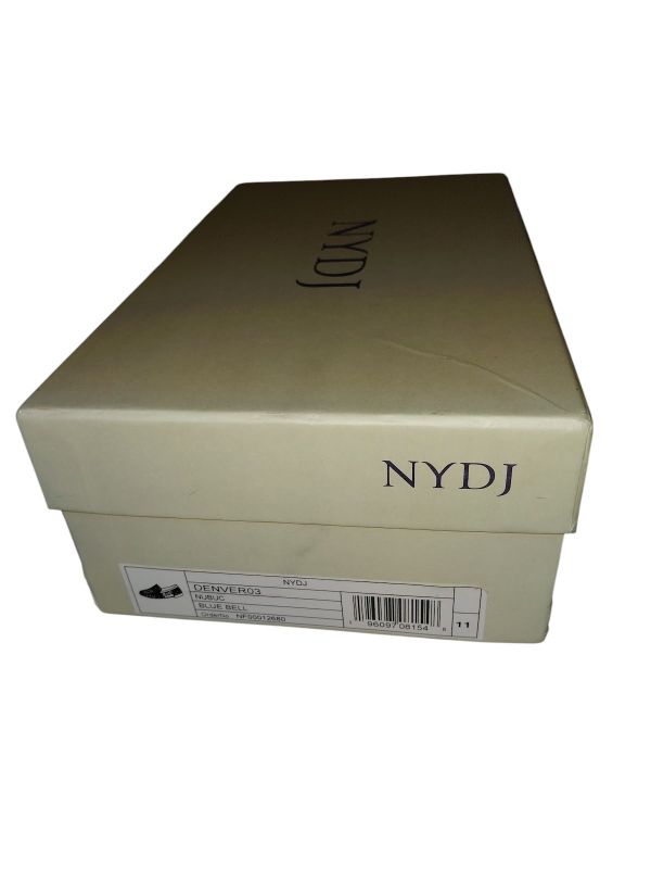 Photo 1 of NYDJ WOMEN'S DENVER 03 SUEDE BLUE BELL PERFORATED SHOES, SIZE 11