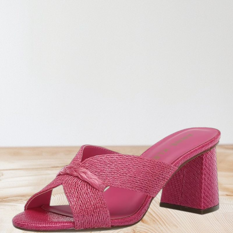 Photo 1 of SIZE 6.5-"ANNE KLEIN" WOMENS AUBRIE SHOE, PINK RAFFIA SHOES.