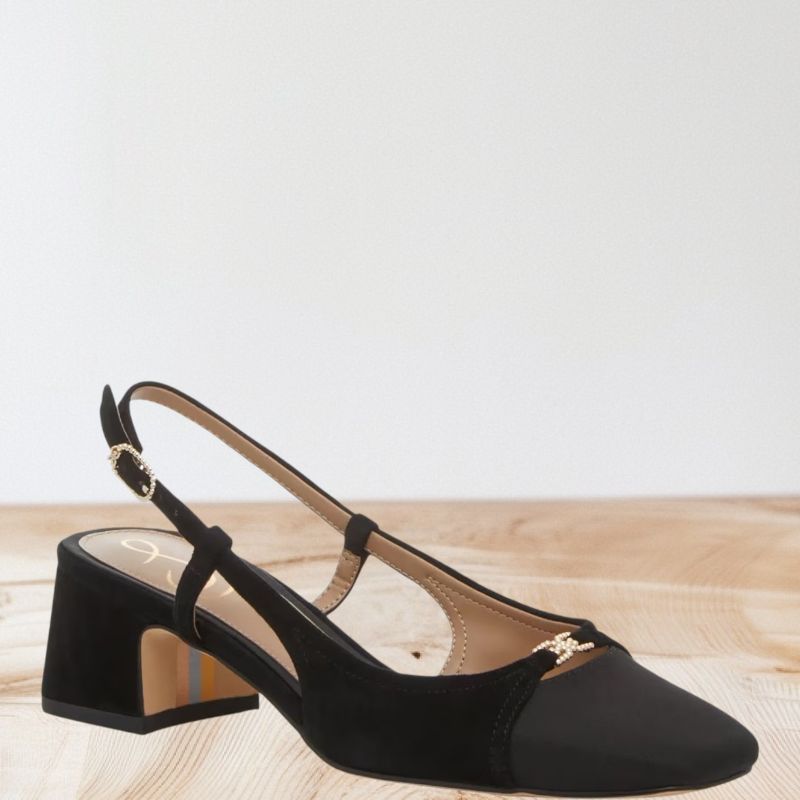 Photo 1 of SAM EDELMAN WOMEN'S TARRA 2 PUMP HEELS, SUEDE BLACK, SHOES, SIZE 8