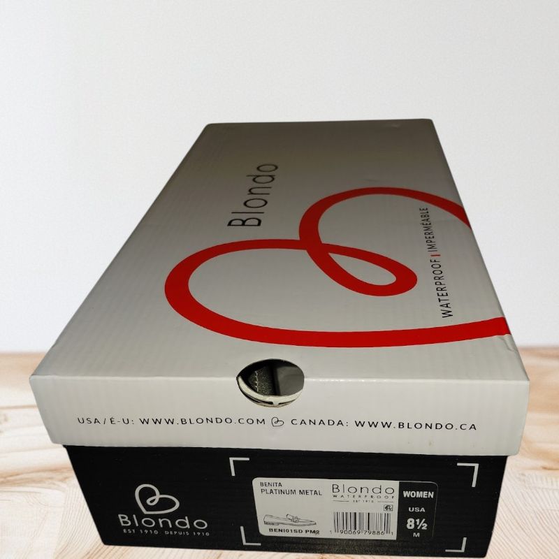 Photo 1 of SIZE-8.5-"BLONDO" WOMENS BENITA LOAFER, PLATINUM METALLIC SHOES.