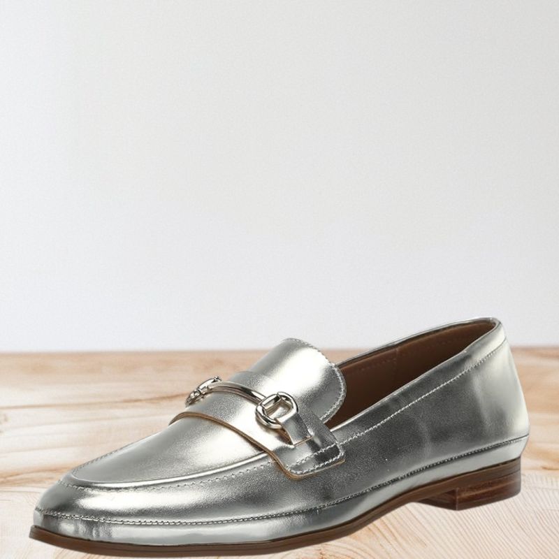 Photo 1 of SIZE-8.5-"BLONDO" WOMENS BENITA LOAFER, PLATINUM METALLIC SHOES.