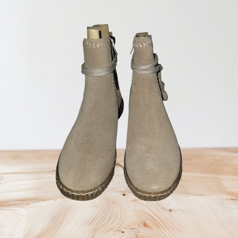 Photo 1 of CLARKS WOMENS CAROLINE LILY TAUPE SUEDE BOOTIES SHOES, SIZE 5.5