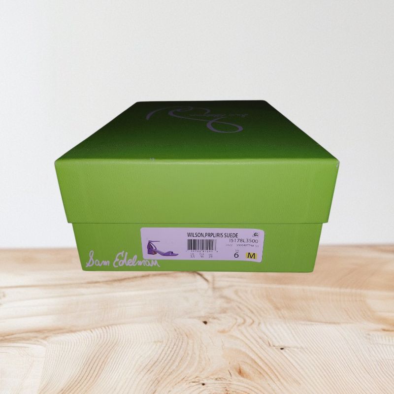 Photo 1 of SIZE 6-"SAM EDELMAN" WOMEN'S WILSON HEELED SUEDE PURPLE SANDALS SHOES