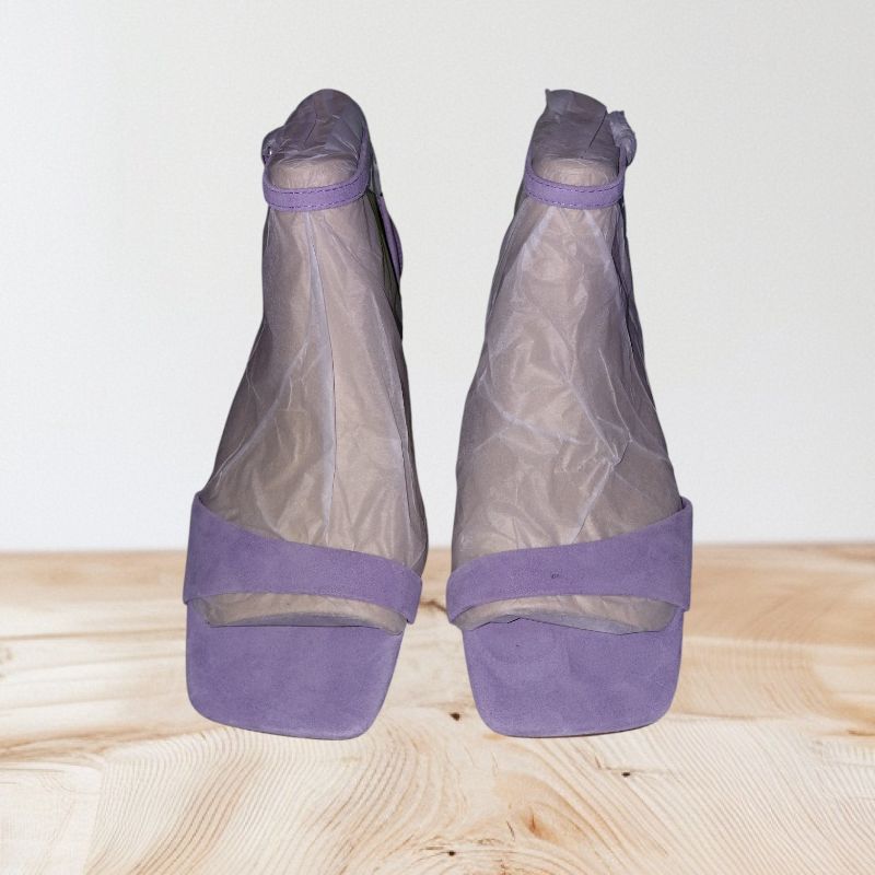Photo 1 of SIZE 6-"SAM EDELMAN" WOMEN'S WILSON HEELED SUEDE PURPLE SANDALS SHOES
