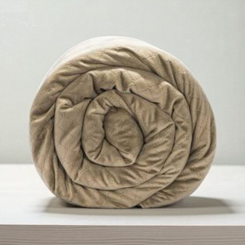 Photo 1 of WEIGHTED BLANKET-TAUPE BLANQUIL 15LBS QUILTED BLANKET 48" X 74"