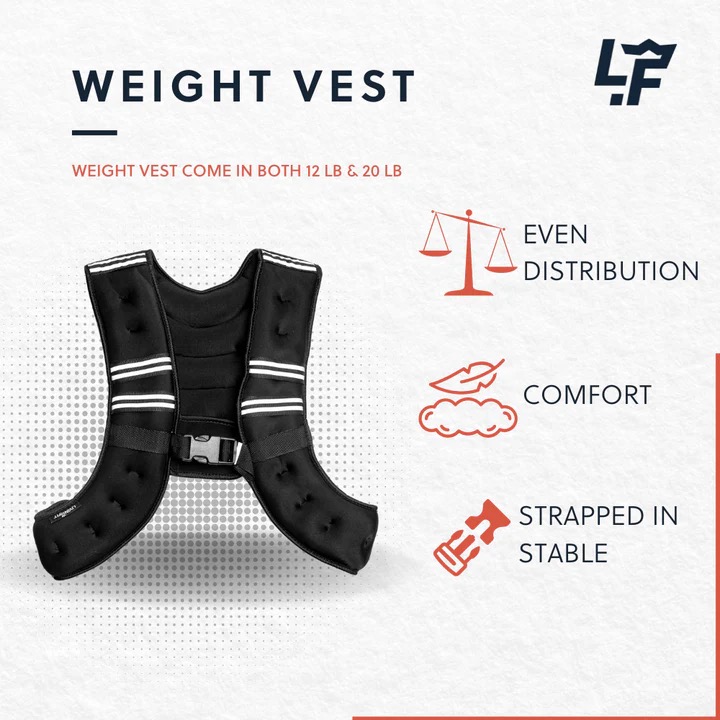 Photo 1 of LIVING FIT 12 LBS BLACK WEIGHTED VEST