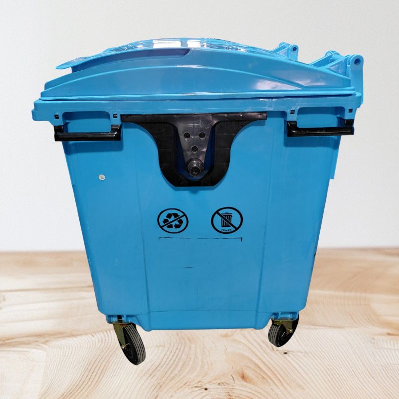 Photo 1 of HEAVY DUTY INDUSTRIAL BLUE POLY BOX TRUCK RECYCLE BIN/BUGGY/CART WITH HEAVY DUTY CASTERS 40”D X 47”L X 47”H
