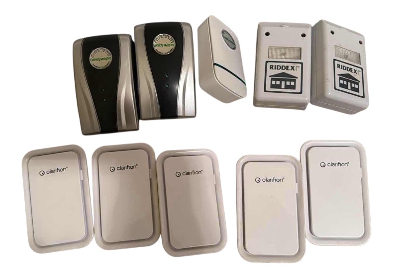 Photo 1 of 5-CLARIFION PLUG-IN AIR IONIZERS, 2 INTELLIGENT ENERGY SAVER ELECTRICITY SAVINGS BOXES, 2 RIDDEX PLUS ELECTRO-MAGNETIC PEST REPELLERS