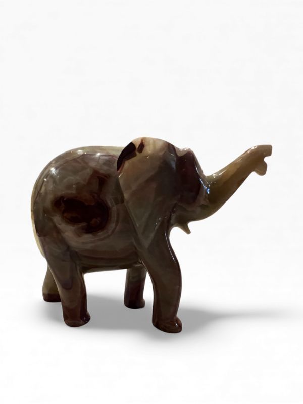Photo 1 of CARVED ONYX ELEPHANT FIGURE 8” TALL