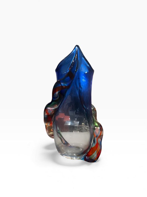 Photo 1 of BLOWN GLASS MURANO BLUE ART VASE 16” TALL