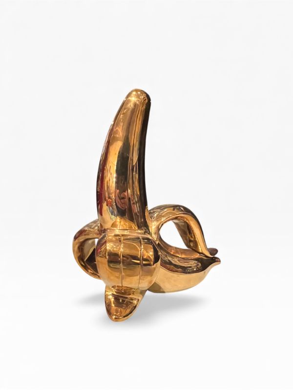 Photo 1 of BEST U STUDIO GOLD COLORED PEELED BANANA DECORATIVE ARTWORK 14” TALL