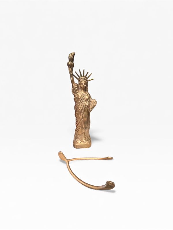 Photo 1 of 2 GOLD COLORED METAL ARTWORK PIECES 24” TALL