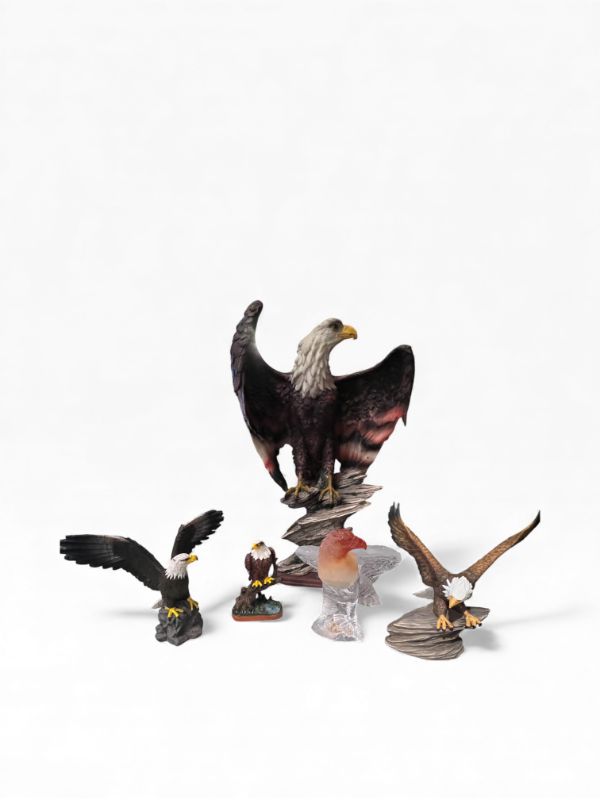 Photo 1 of ASSORTMENT OF 5 DIFFERENT BALD EAGLE FIGURES ARTWORK