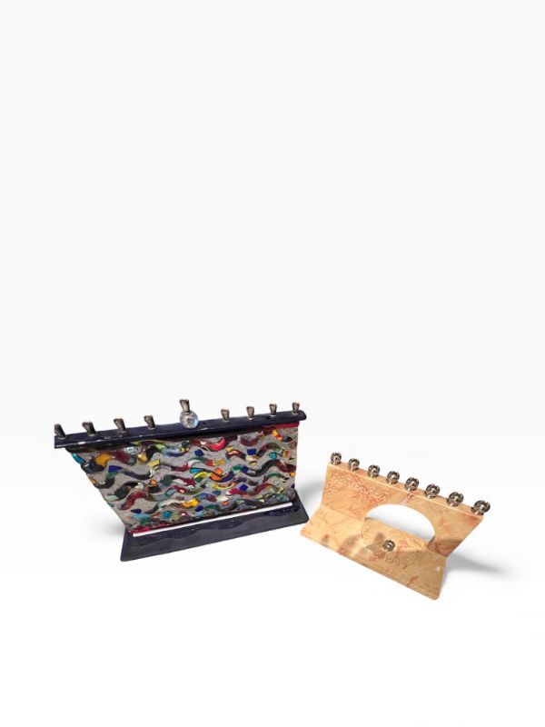 Photo 1 of 2 MENORAH OF DIFFERENT MATERIALS AND SIZES