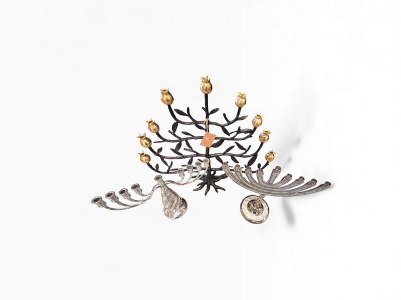 Photo 1 of 3 ASSORTED MENORAHS OF DIFFERENT SIZES AND MATERIALS