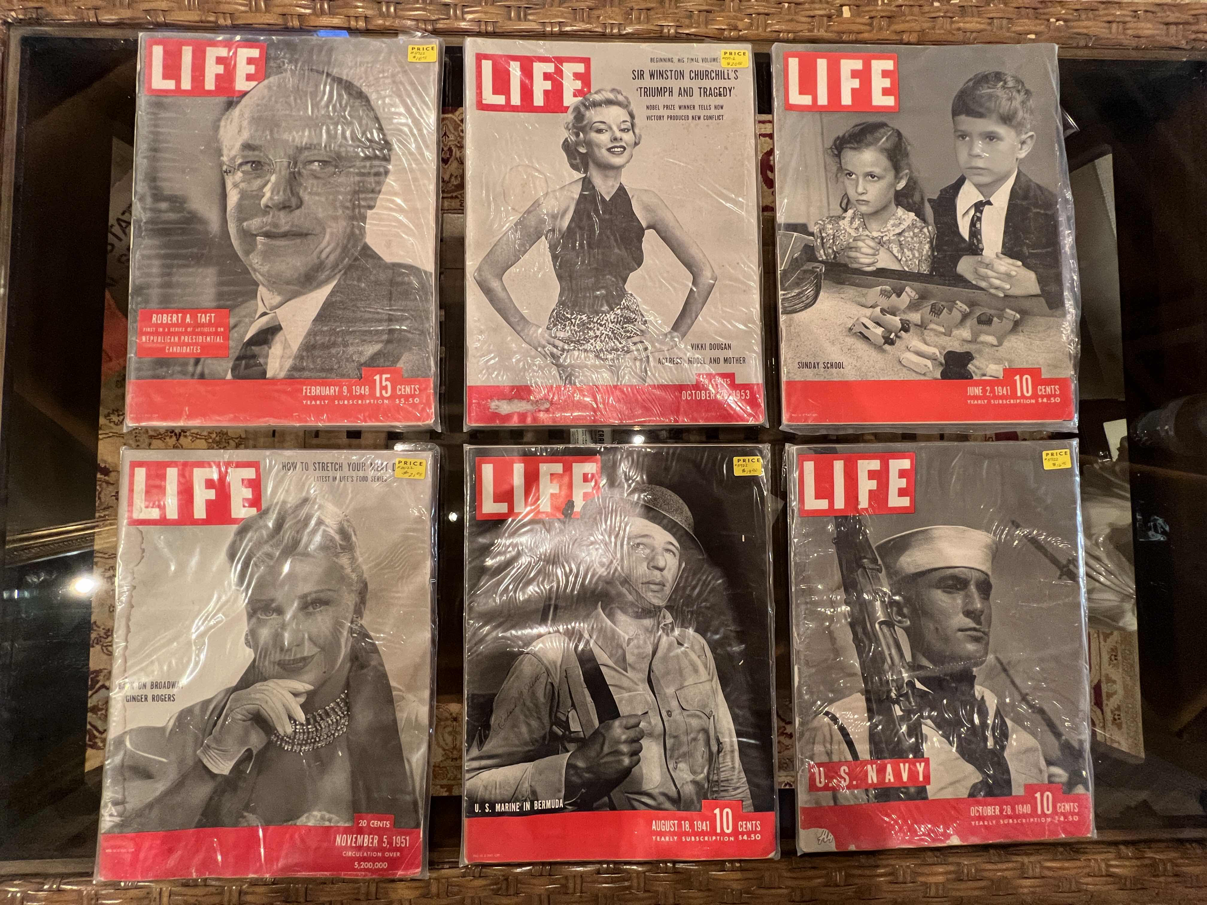 Photo 1 of 6 LIFE MAGAZINES FROM YEARS 1940-1953 IN WRAPPING