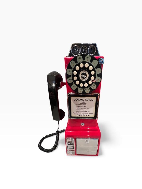Photo 1 of CROSLEY 1957 REPLICA PLASTIC PHONE IN WORKING CONDITION 18.5” TALL