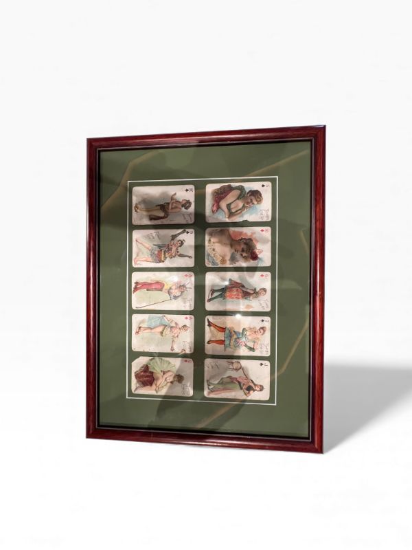 Photo 1 of 2 WOOD FRAMED PICTURES WITH TRUMPS LONG CUT PLAYING CARDS 14”H X 18.75”W
