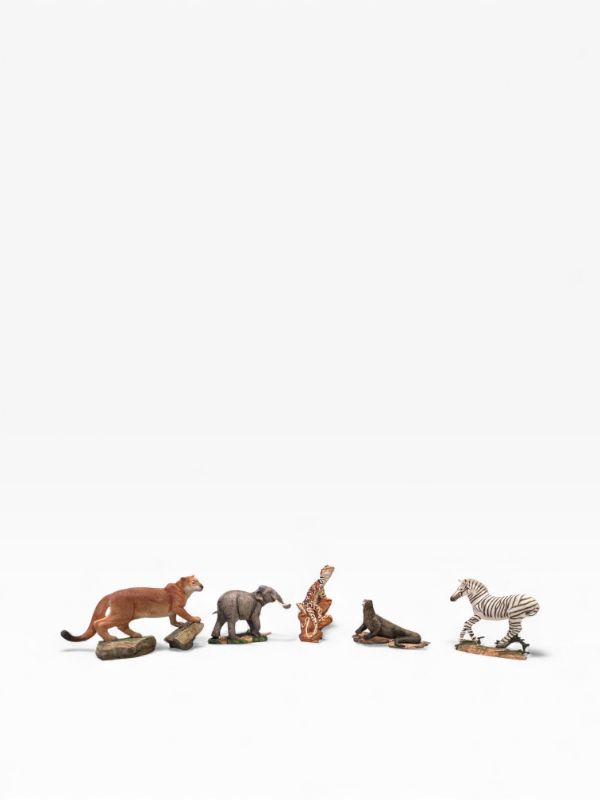 Photo 1 of 5 ASSORTED RESIN FIGURINES OF DIFFERENT ANIMALS  3”H X 4”W
