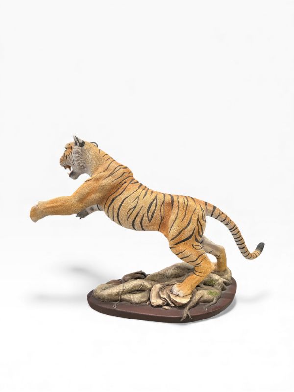 Photo 1 of CREART CAZADOR TIGER FIGURE ARTWORK ON DARK BROWN BASE 231/950 12”H X 12”W