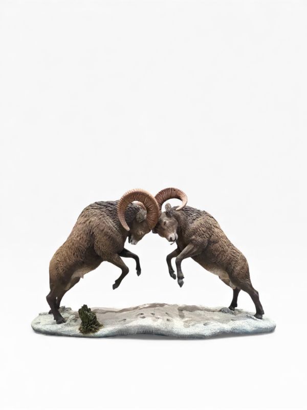 Photo 1 of CREART TWO RAMS FIGURE ARTWORK 354/1500 10”H X “20W