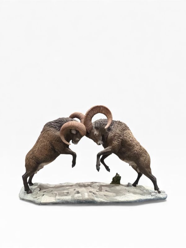 Photo 1 of CREART TWO RAMS FIGURE ARTWORK 354/1500 10”H X “20W