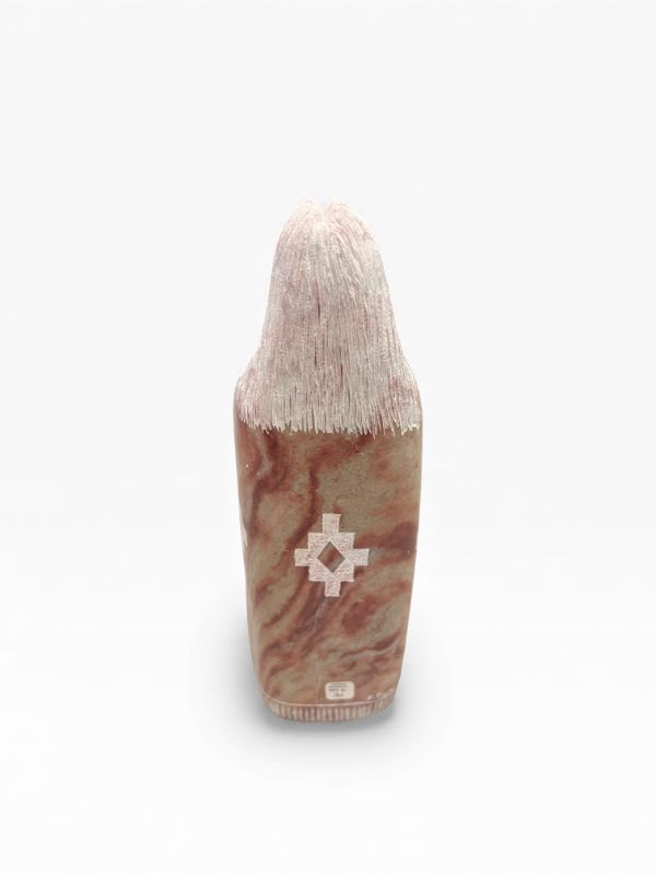 Photo 1 of BROWN AND RED MARBLE STATUE OF NATIVE AMERICAN WOMAN 11”H X 4”W