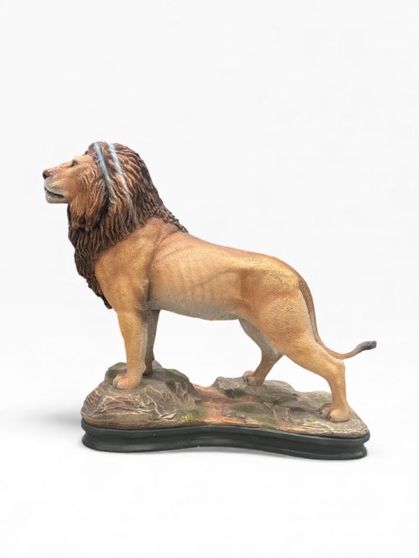Photo 1 of CREART RESIN LIONESS STANDING ON ROCK WITH A BLACK BASE 626/2500 11.5”H X 11”W