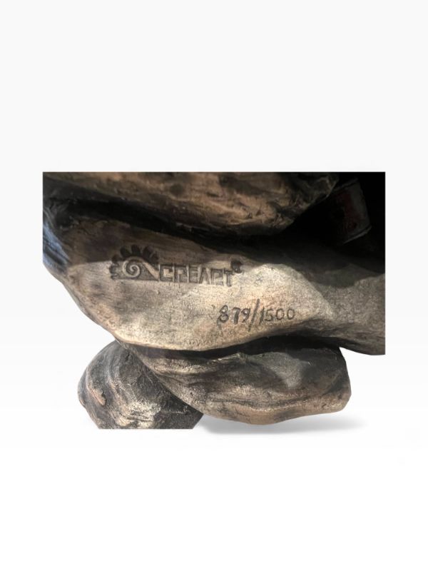 Photo 1 of CREART RESIN MOUNTAIN LION ON FLAT ROCKS 879/1500 10.5”H X 11”W