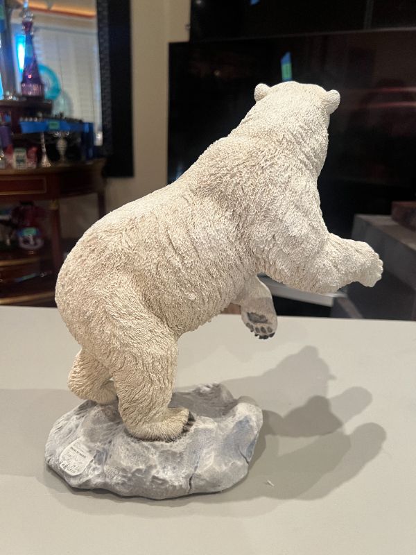 Photo 1 of CREART RESIN POLAR BEAR ON ROCKS ARTWORK 808/2500 14”H X 14”W