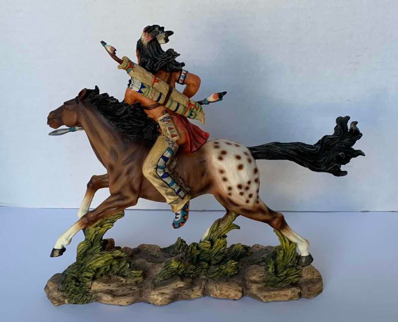 Photo 1 of AMERICAN INDIAN RESIN FIGURE BY THE SUMMIT COLLECTION 12” X 10”
