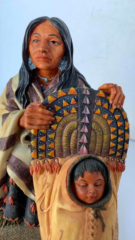 Photo 1 of AMERICAN INDIAN RESIN FIGURE BY THE SUMMIT COLLECTION 6.5” X 6.5”
