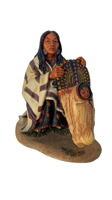 Photo 1 of AMERICAN INDIAN RESIN FIGURE BY THE SUMMIT COLLECTION 6.5” X 6.5”