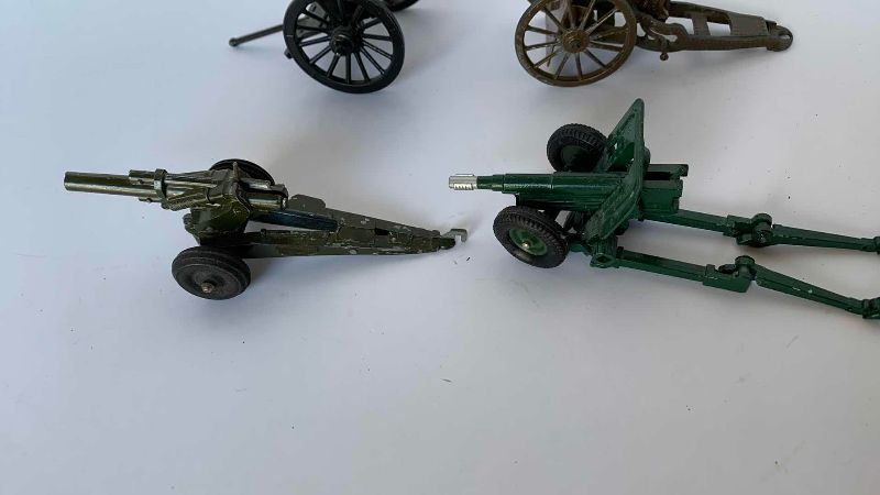 Photo 1 of 3 VINTAGE METAL ARMY FIELD GUNS AND A 1860’S CARRIAGE 4.5”