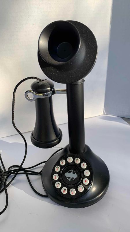 Photo 1 of CROSLEY 1920'S CANDLESTICK PHONE REPLICA MODEL CR64-BK