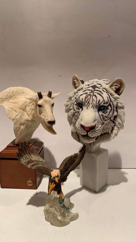 Photo 1 of 4 RESIN ANIMAL STATUES 9”