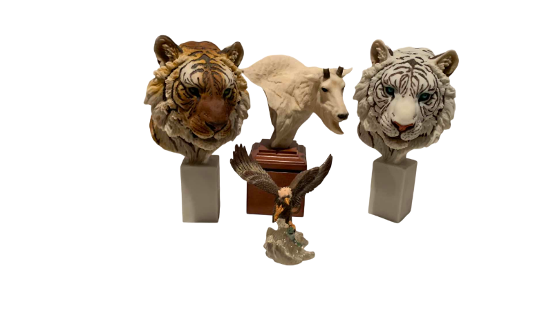 Photo 1 of 4 RESIN ANIMAL STATUES 9”