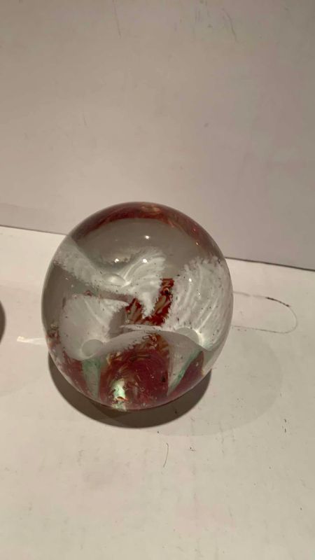 Photo 1 of 2 GLASS PAPERWEIGHTS 3.5”